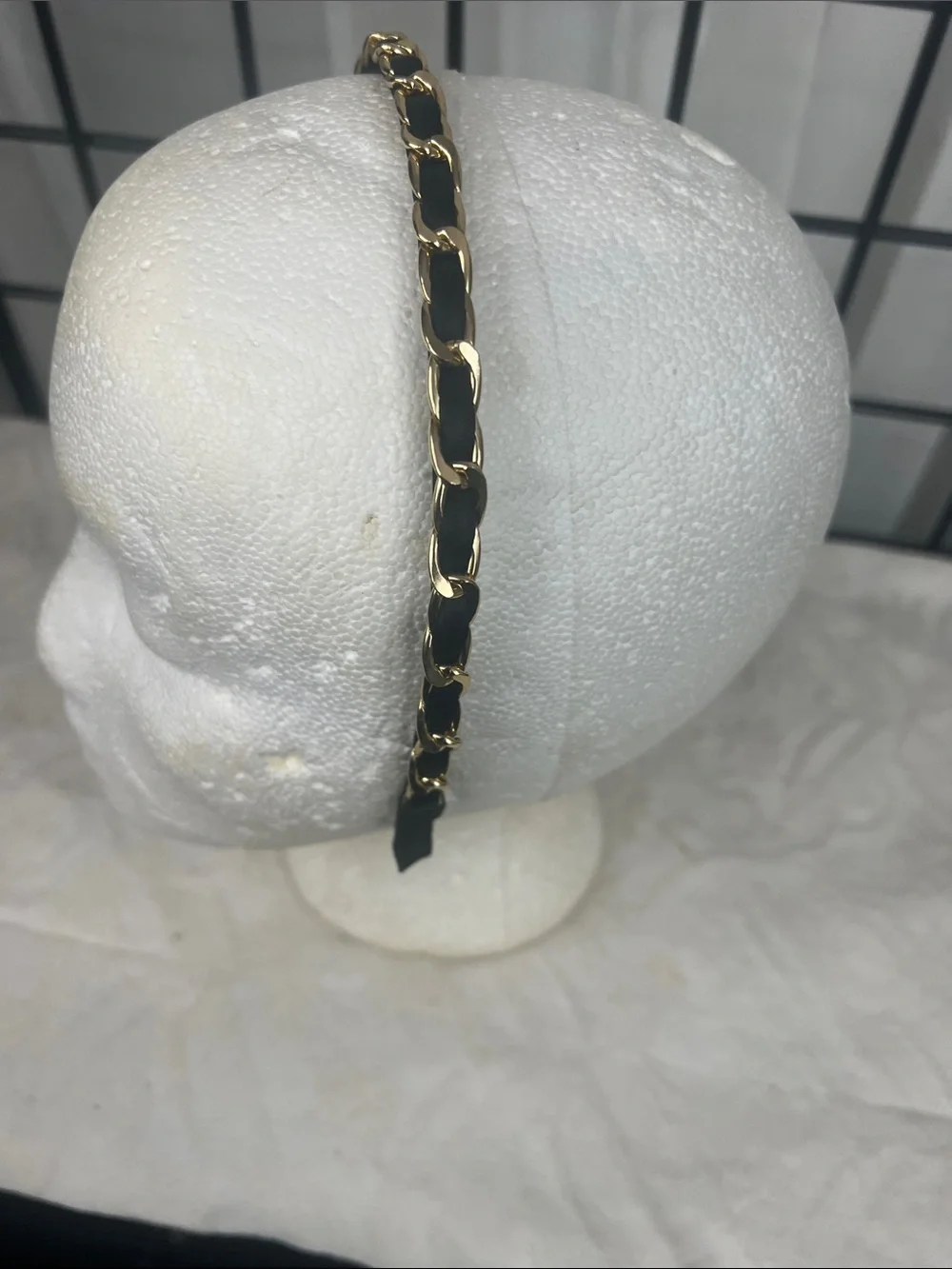 Gold/Silver Chain Black Satin ribbon- Women Accessories Headband (2)